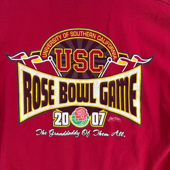 USC Rose Bowl 2007 Pasadena Short Sleeve T-Shirt Mens Medium Red - Picture 4 of 6